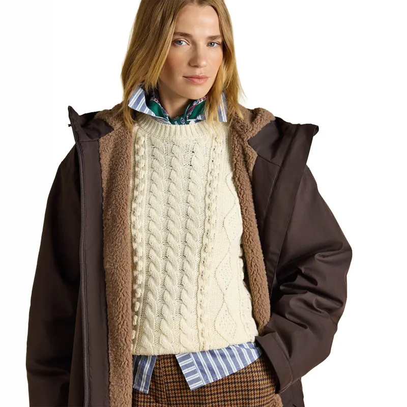 Joules Coverall Oversized Womens Waterproof Coat - Chocolate Brown-6