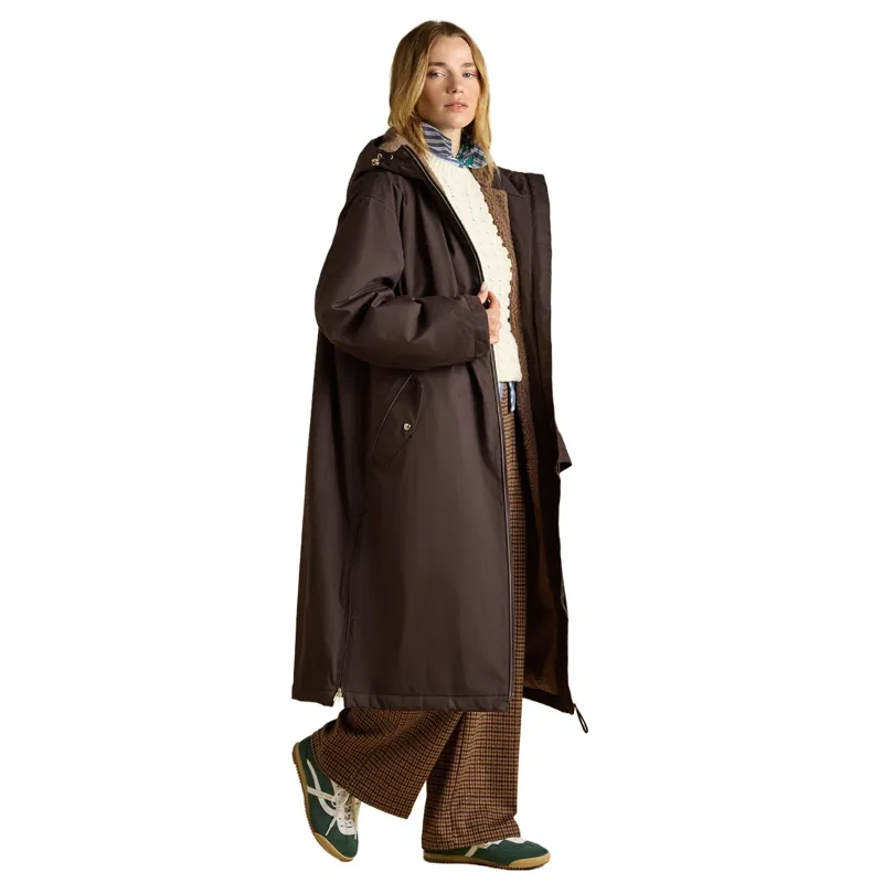 Joules Coverall Oversized Womens Waterproof Coat - Chocolate Brown-3