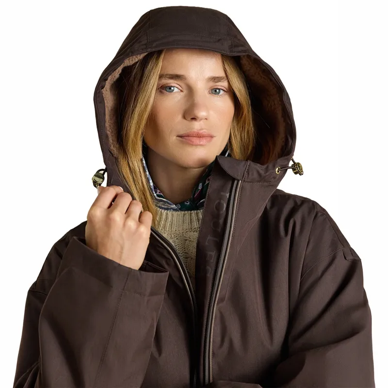 Joules Coverall Oversized Womens Waterproof Coat - Chocolate Brown-4