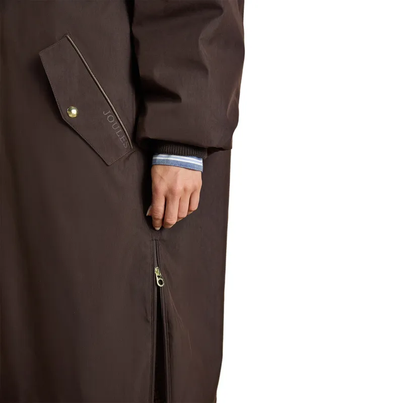 Joules Coverall Oversized Womens Waterproof Coat - Chocolate Brown-8