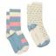 Joules Everyday Womens Socks 2 Pack - Blue/Ecru