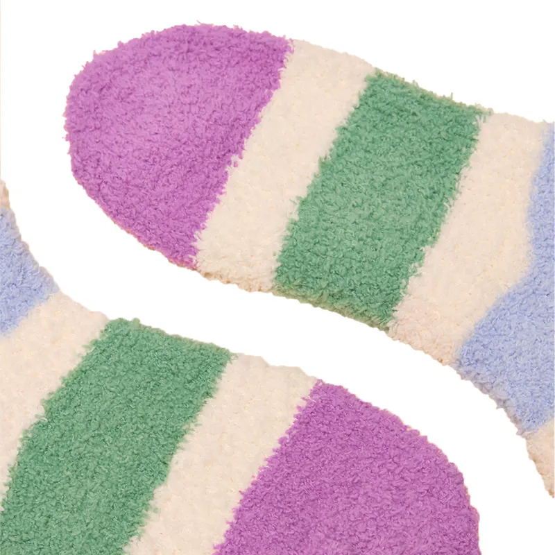 Joules Womens Fluffy Socks - Berry/Blue-2