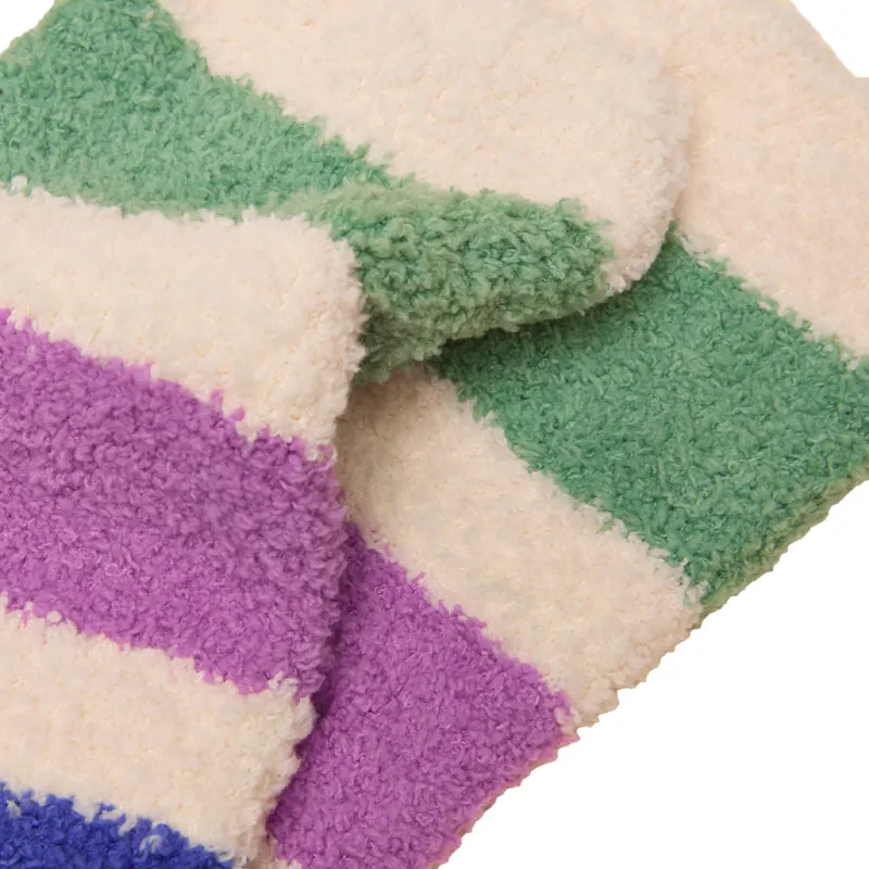 Joules Womens Fluffy Socks - Berry/Blue-1