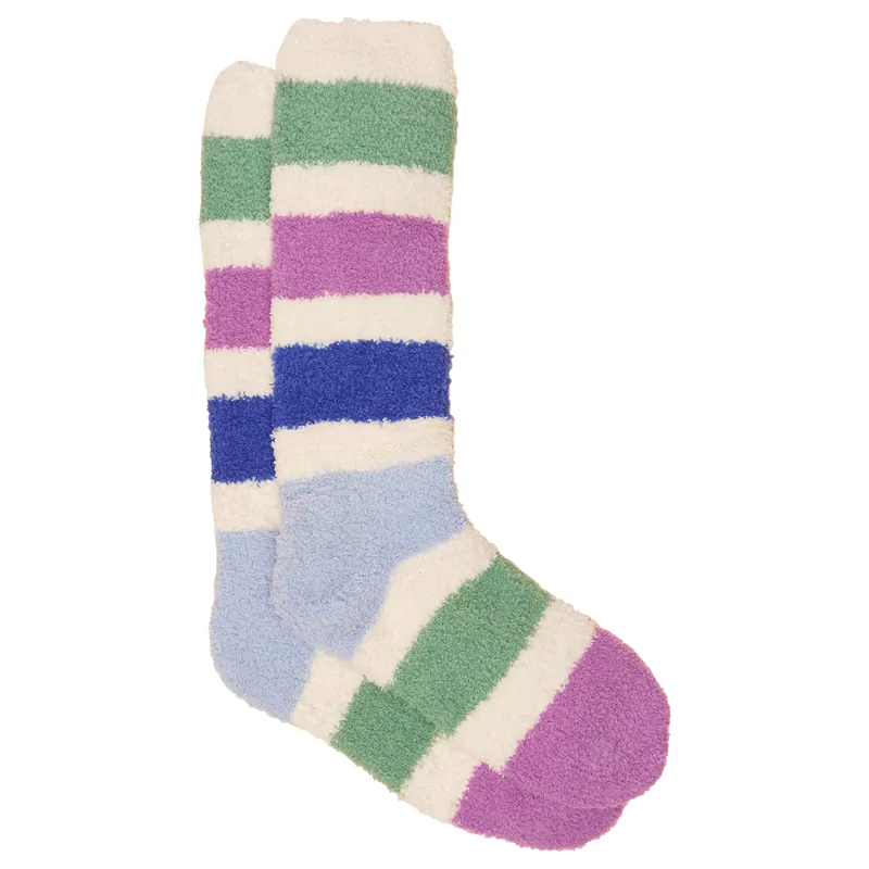 Joules Womens Fluffy Socks - Berry/Blue