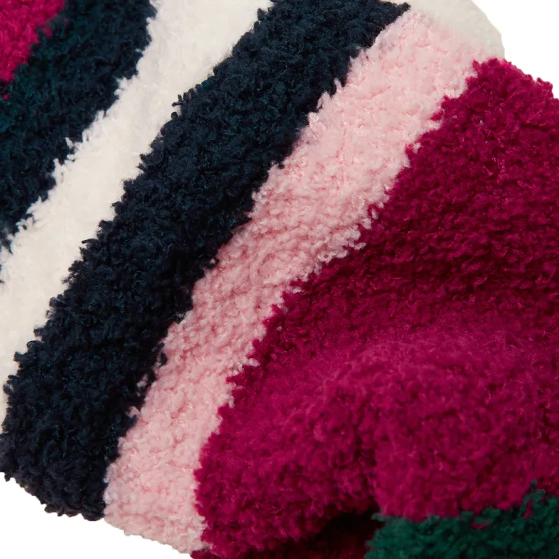 Joules Womens Fluffy Socks - Berry Red-1