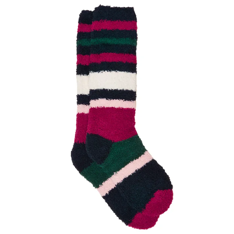 Joules Womens Fluffy Socks - Berry Red
