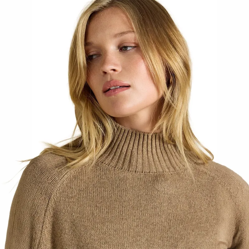 Joules Womens Knitted Cape - Tan/Horse Intarsia-3