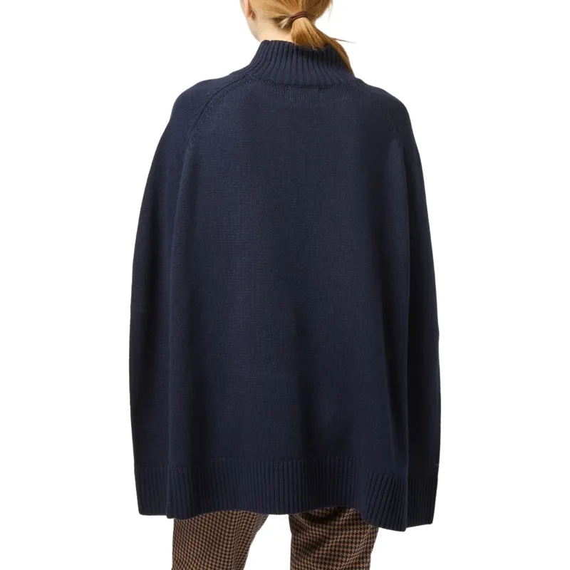 Joules Womens Knitted Cape - Navy-5