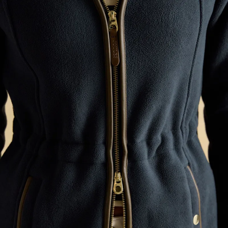 Joules Heritage Womens Longline Zip Up Polar Fleece Jacket - Navy-9