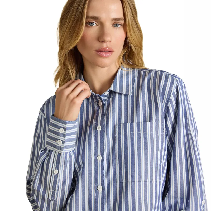Joules Oxford Boyfriend Fit Shirt - Blue Stripe-4