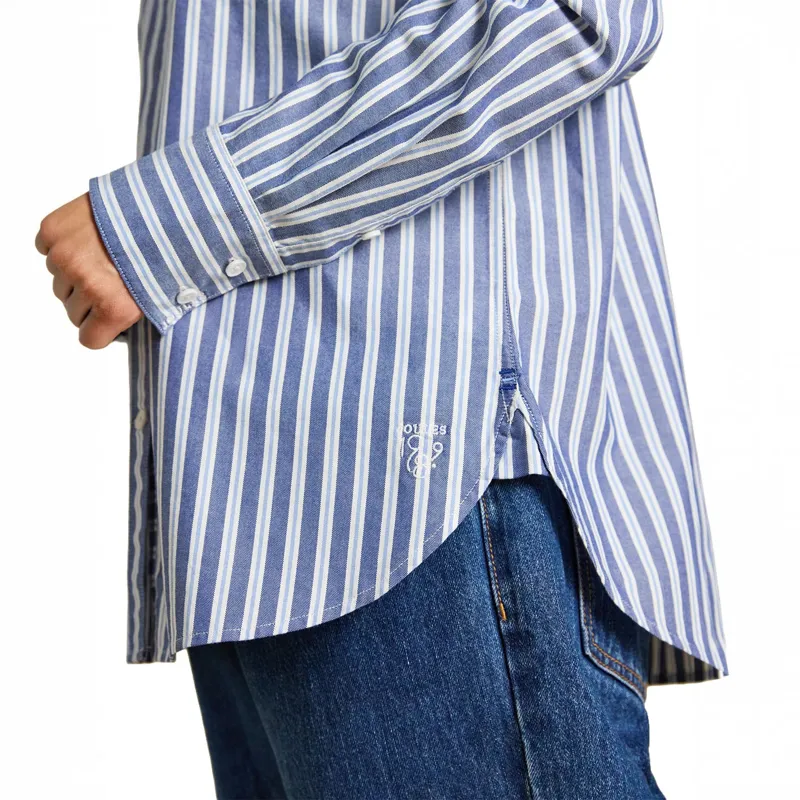 Joules Oxford Boyfriend Fit Shirt - Blue Stripe-5