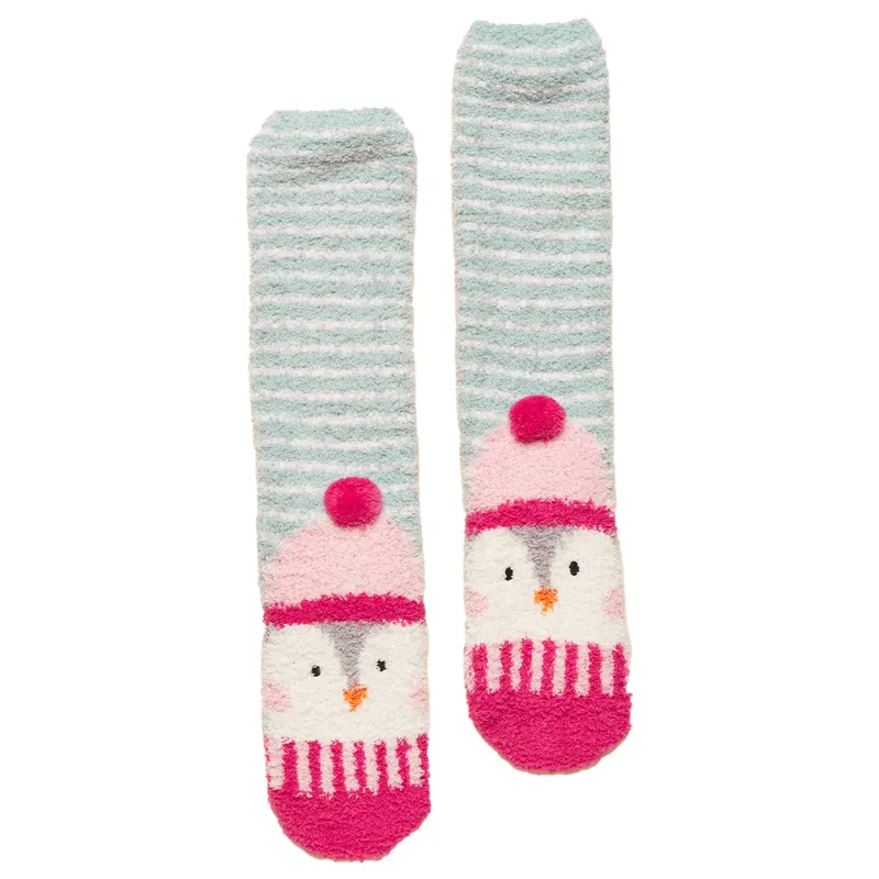 Joules Womens Fluffy Socks - Penguin