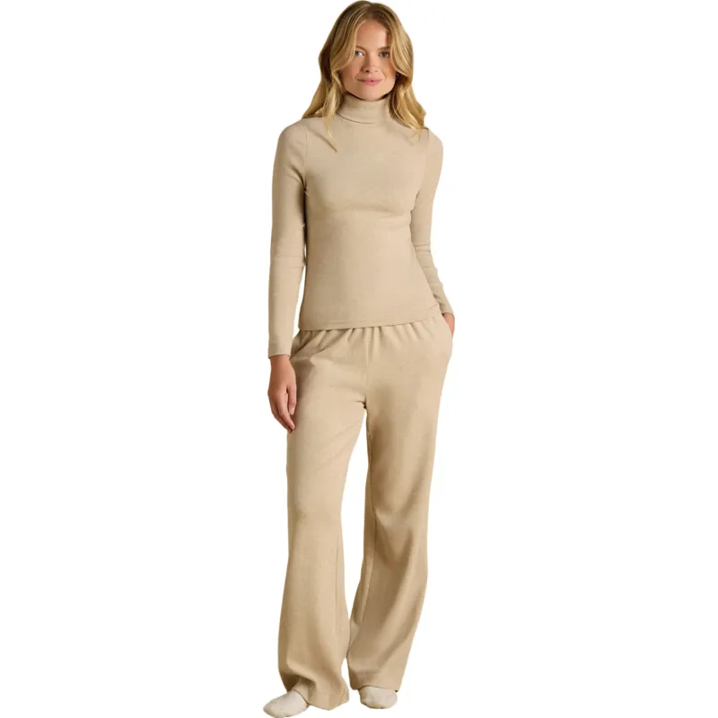 Joules Womens Warm Handle Rib Roll Neck Long Sleeve Top - Oat Marl-4