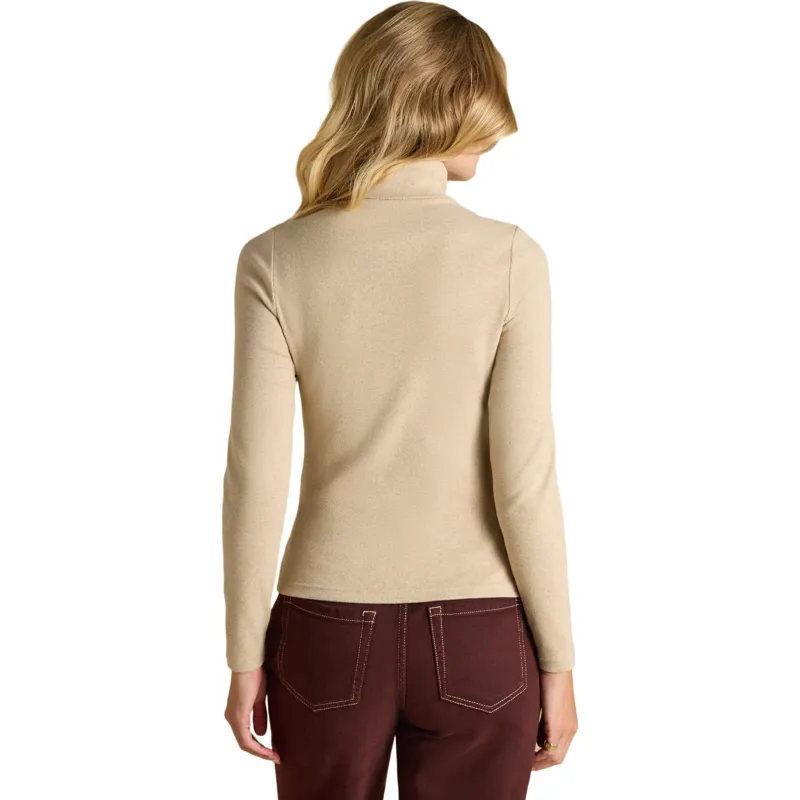Joules Womens Warm Handle Rib Roll Neck Long Sleeve Top - Oat Marl-1