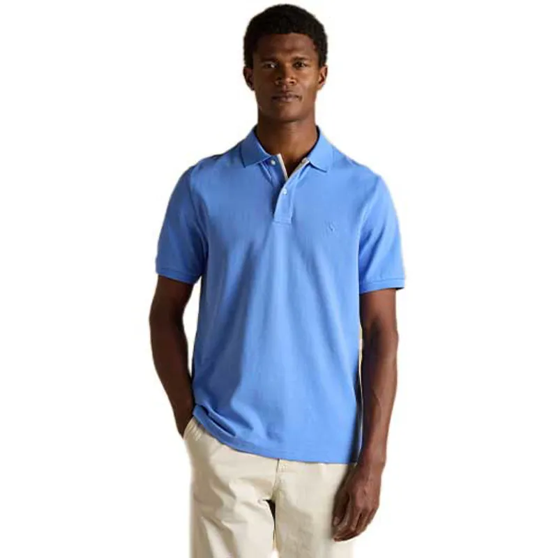Joules Woody Mens Cotton Pique Polo Shirt - Blue
