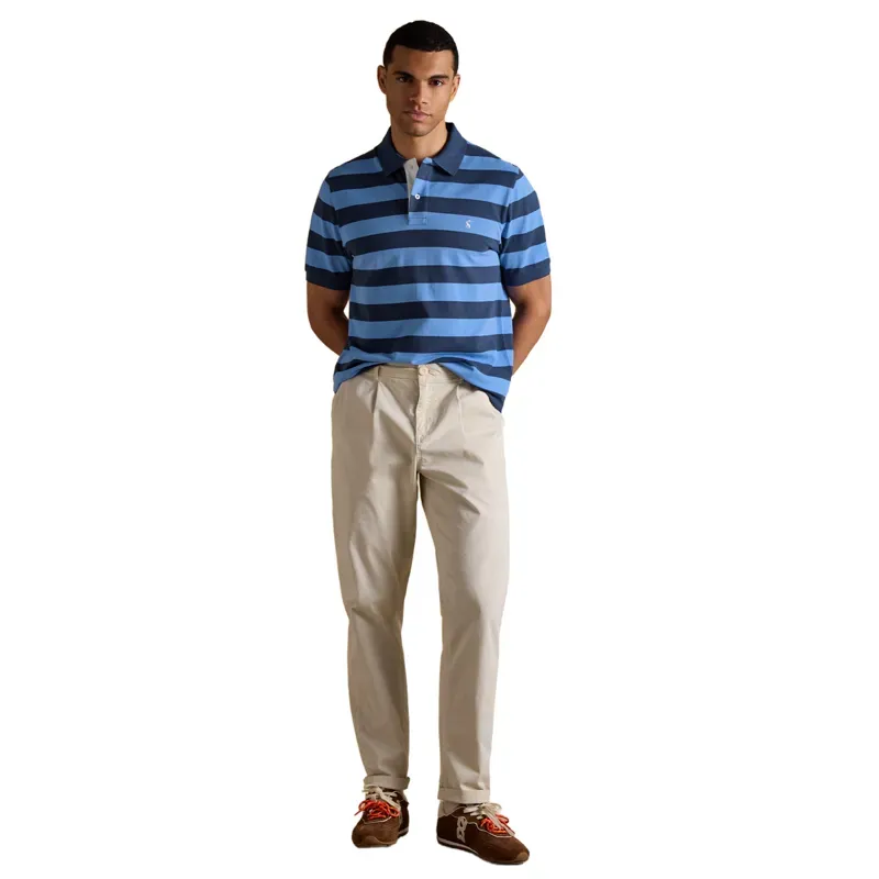 Joules Woody Stripe Mens Cotton Pique Polo Shirt - Blue/Navy-5