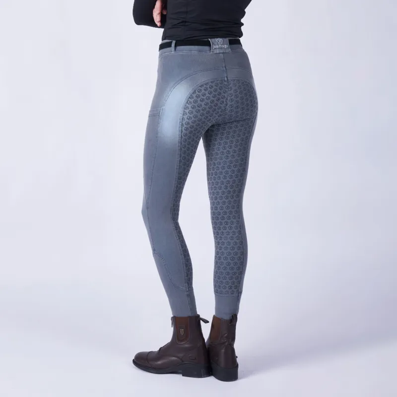 Just Togs Just Jeans Full Grip Ladies Riding Tights - Grey-1