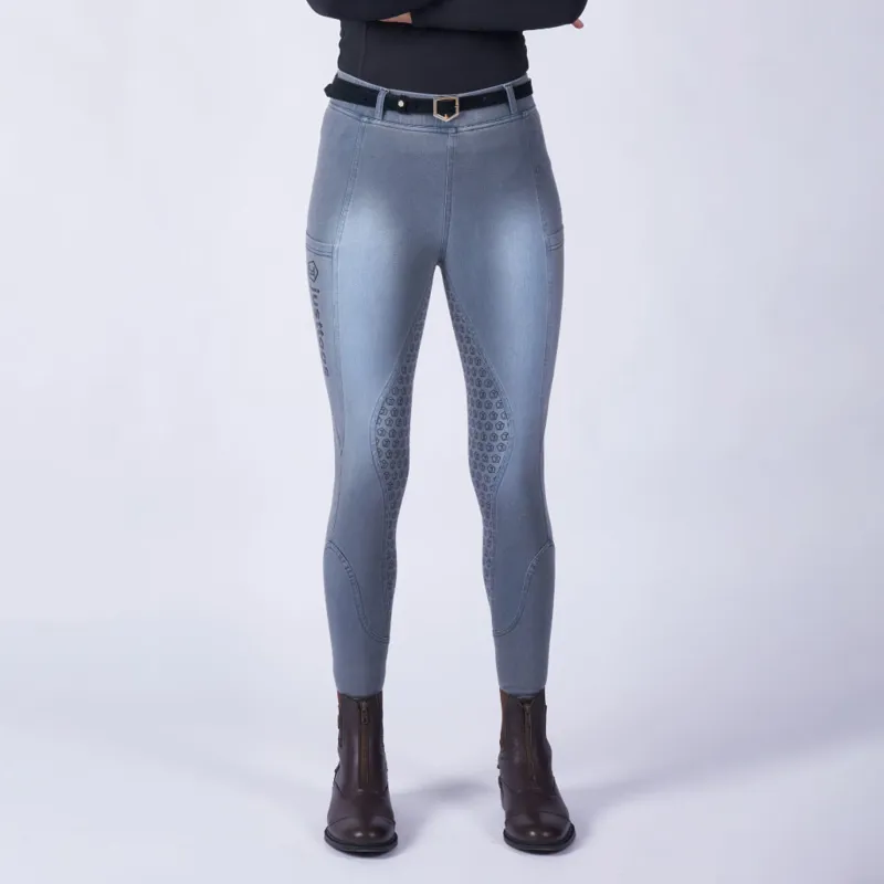 Just Togs Just Jeans Full Grip Ladies Riding Tights - Grey-2