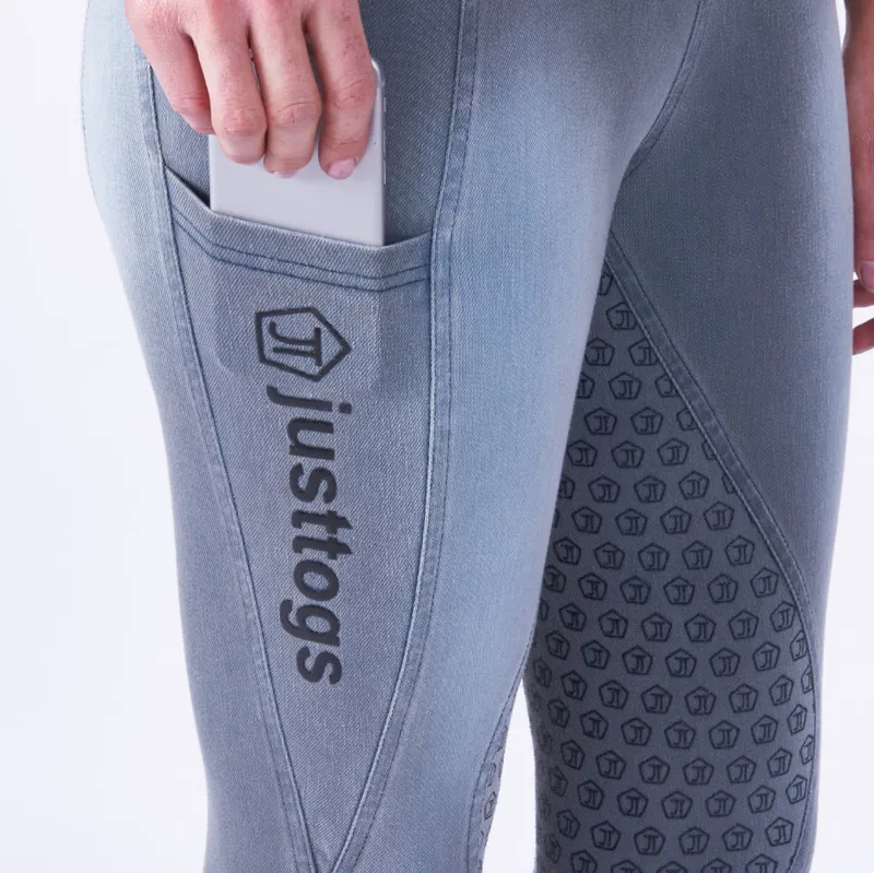 Just Togs Just Jeans Full Grip Ladies Riding Tights - Grey-3