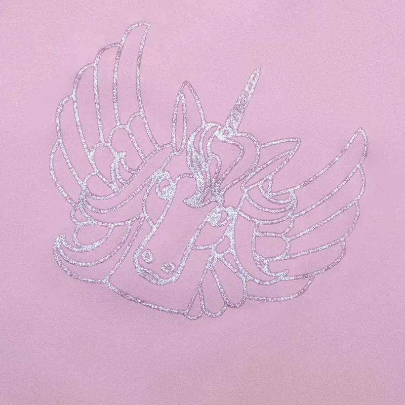 QHP Veerle Unicorn Junior Girls Short Sleeve Base Layer - Soft Pink-3