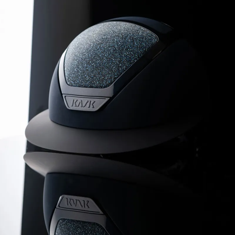 KASK Star Lady Chrome Crystals Carpet Riding Hat - Navy-1