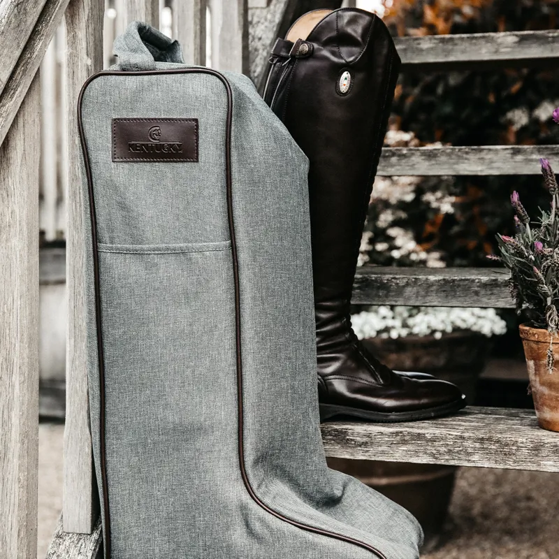 Kentucky Boot Bag with Faux Fur Lining - Grey-3