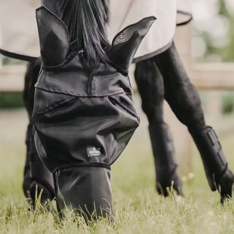 Kentucky Classic Fly Mask With Ears and Nose - Black-4