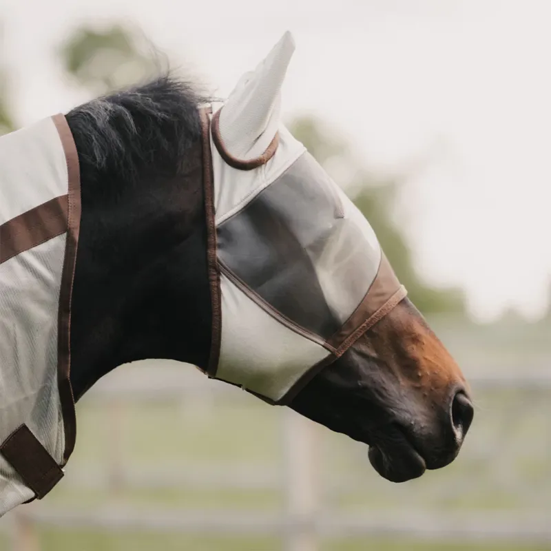 Kentucky Classic Fly Mask with Ears - Silver-1