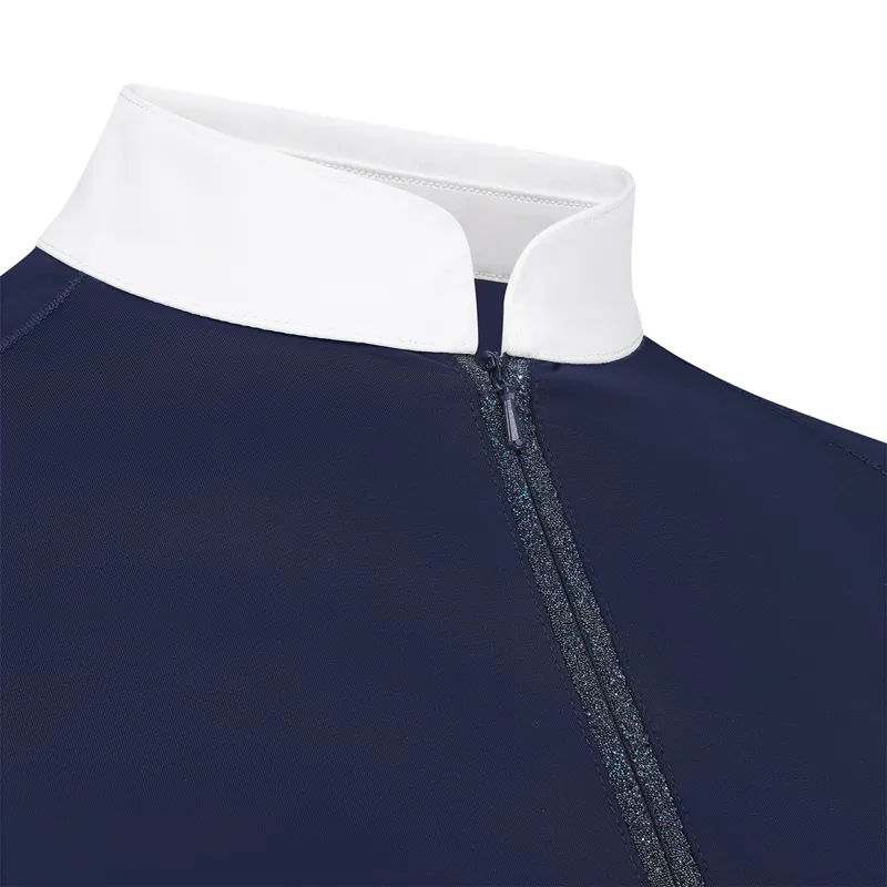 Kentucky Classic Womens Glitter Zipper Show Shirt - Navy-2