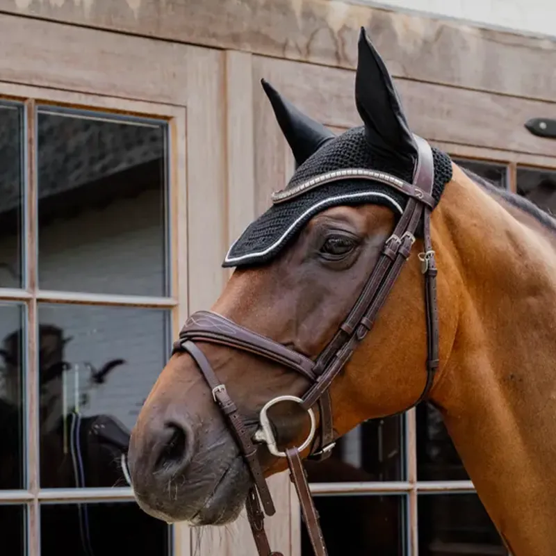 Kentucky Wellington Diamond Rope Soundless Ear Fly Veil - Black-3