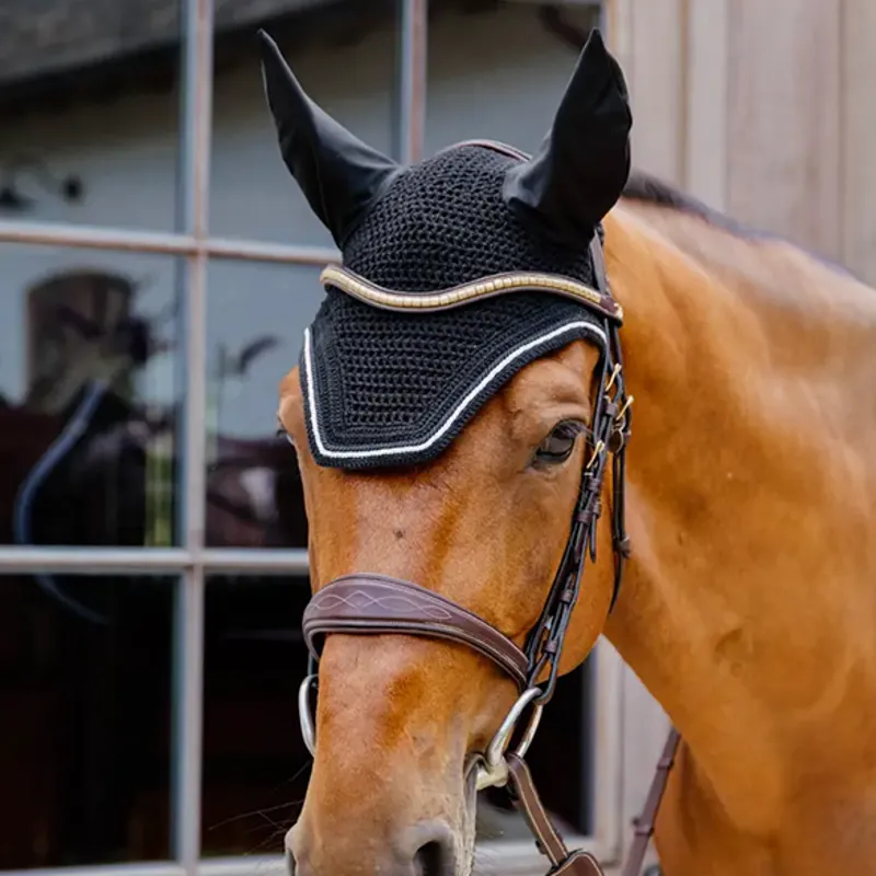 Kentucky Wellington Diamond Rope Soundless Ear Fly Veil - Black-1