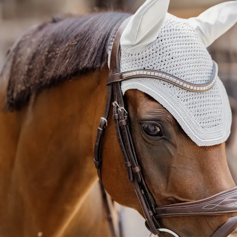 Kentucky Wellington Diamond Rope Soundless Ear Fly Veil - Grey-1