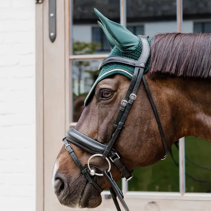 Kentucky Wellington Diamond Rope Soundless Ear Fly Veil - Pine Green-3