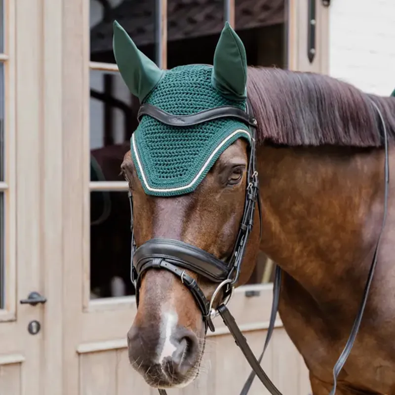 Kentucky Wellington Diamond Rope Soundless Ear Fly Veil - Pine Green-1