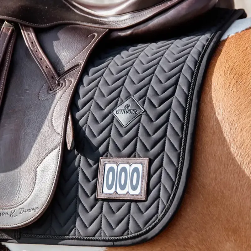 Kentucky Fishbone Competition Dressage Number Saddlecloth - Black-2