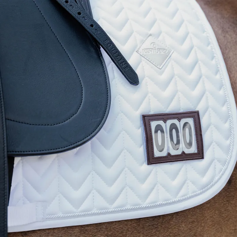 Kentucky Fishbone Competition 2 Numbers Dressage Saddlecloth - White-2