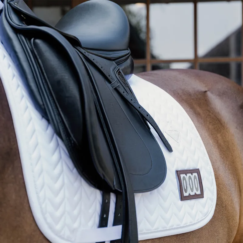 Kentucky Fishbone Competition 2 Numbers Dressage Saddlecloth - White-3
