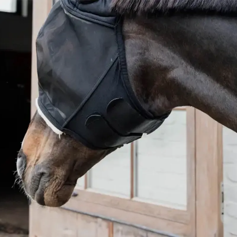 Kentucky Skin Friendly Fly Mask with Ears - Black-3