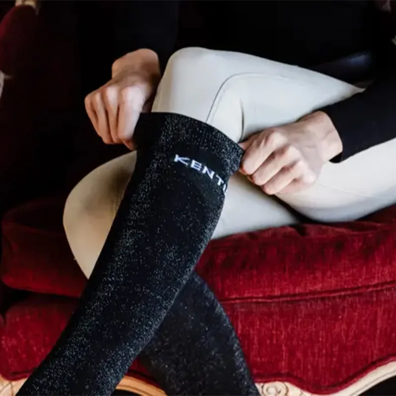 Kentucky Glitter Ladies Tall Riding Socks - Black-3