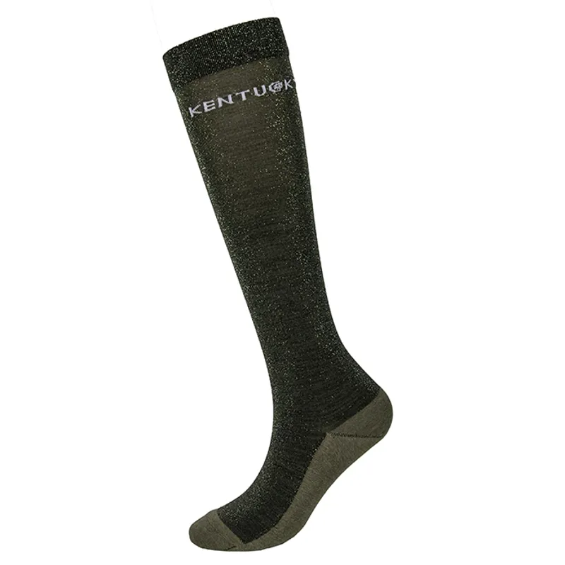Kentucky Glitter Ladies Tall Riding Socks - Green-1