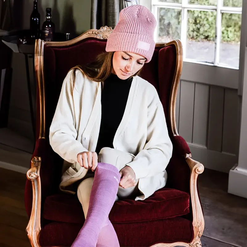 Kentucky Glitter Ladies Tall Riding Socks - Soft Rose-1