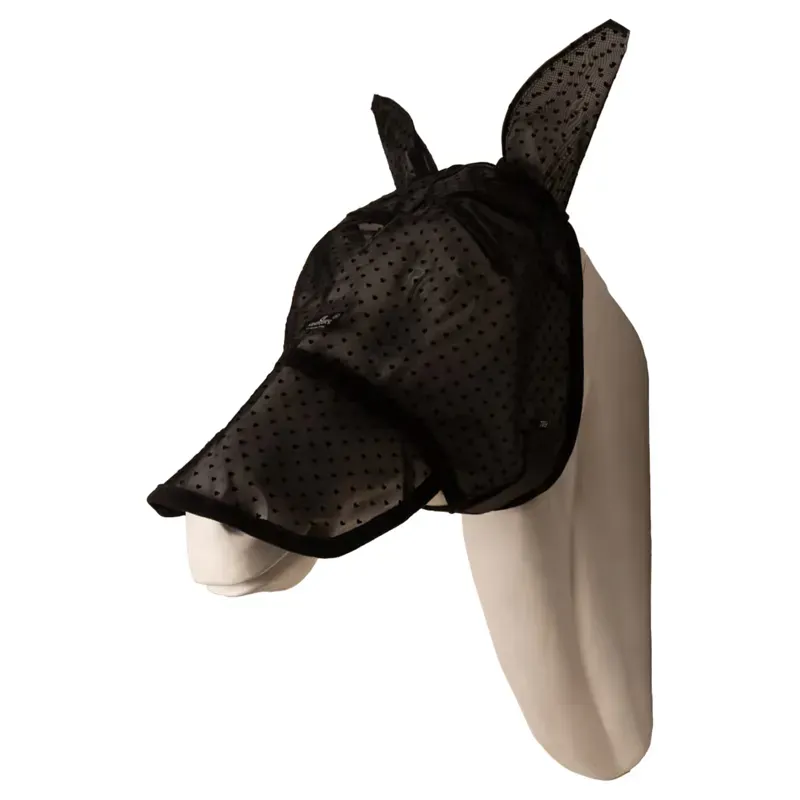 Kentucky Heart Fly Mask with Ears and Nose - Black-3