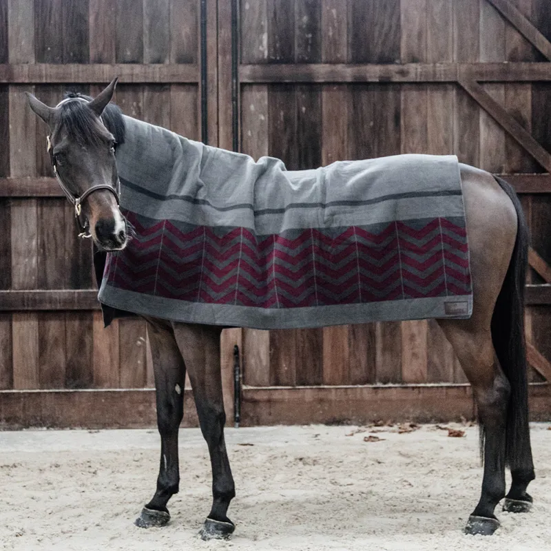 Kentucky Square Heavy Fleece Fishbone Rug - Bordeaux