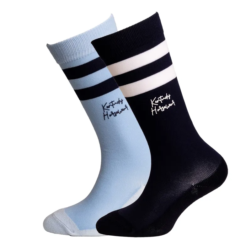 Kentucky Junior Stripes Socks 2 Pack - Navy/Light Blue