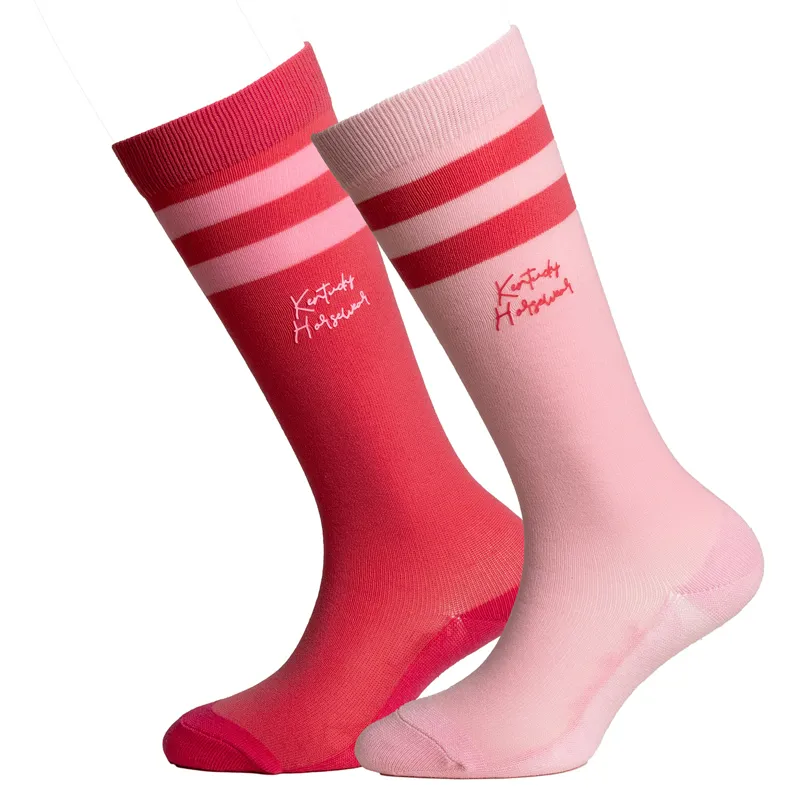 Kentucky Junior Stripes Socks 2 Pack - Pink/Light Rose