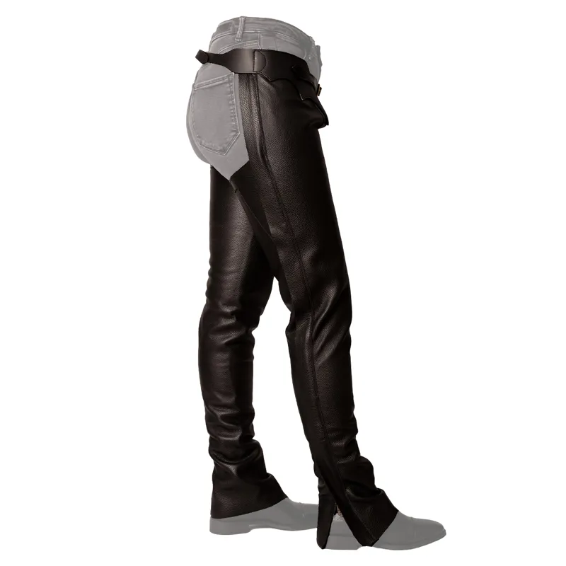 Dy'On Long Leather Chaps - Black-1