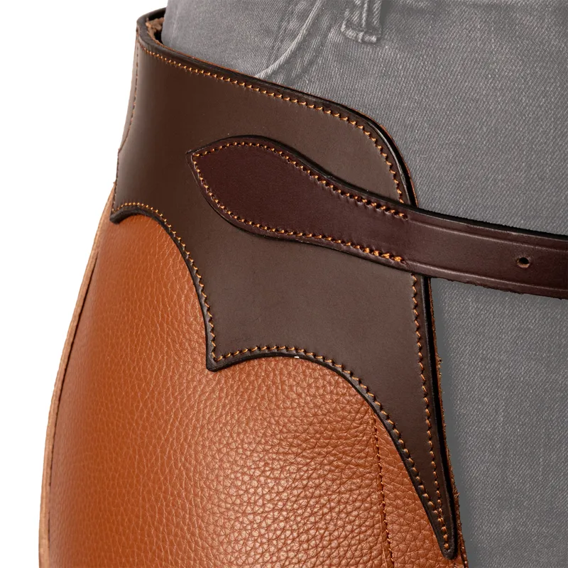 Dy'On Long Leather Chaps - Cognac-2