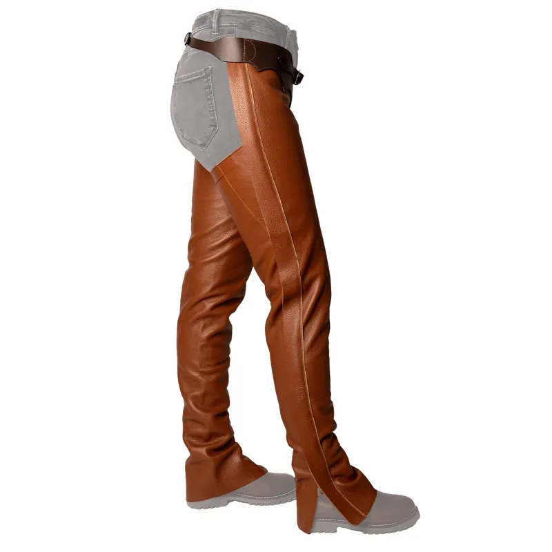 Dy'On Long Leather Chaps - Cognac-1