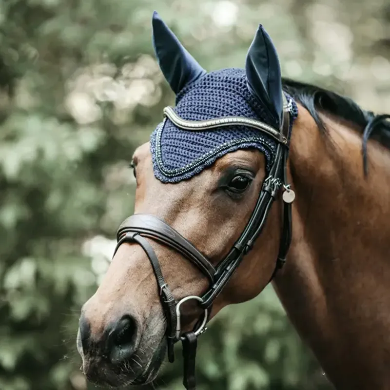 Kentucky Long Stone and Pearl Fly Veil - Dark Navy