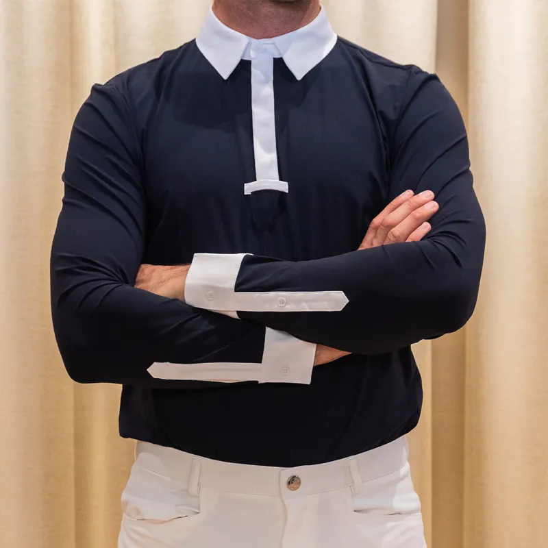 Kentucky Classic Mens Long Sleeve Show Shirt - Navy-3